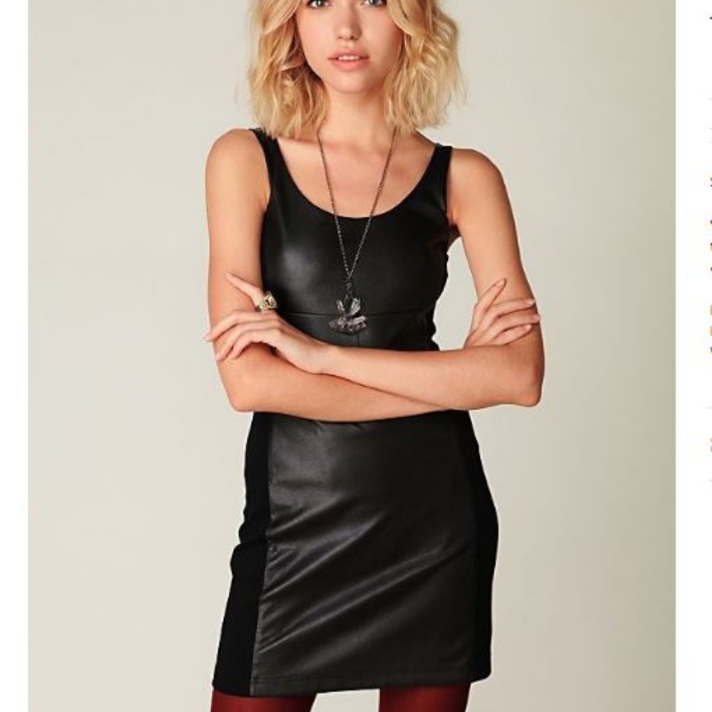 Free People Vegan Leather Bodycon Dress